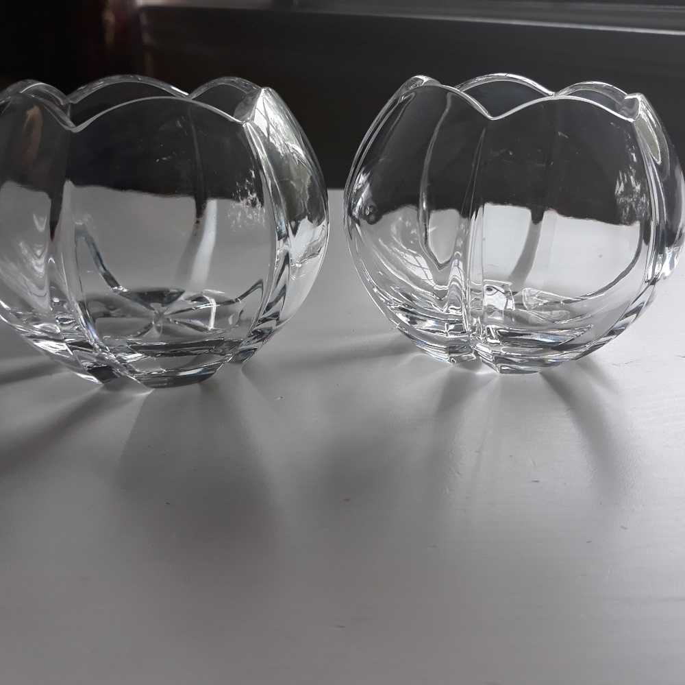 Set of 2 orrefors Sweden candle holders